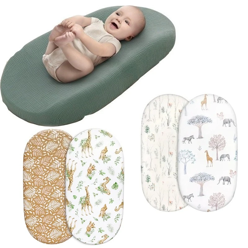 Drap-housse de berceau pour bébé, 2 pièces, housse de matelas à langer pour nouveau-né, imprimé solide, respirant, draps-housses, berceaux, housse de matelas