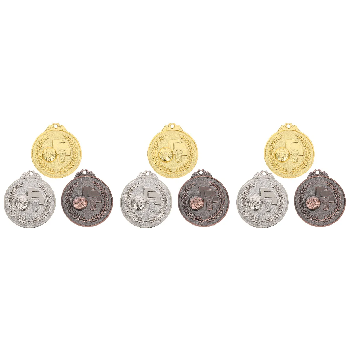

9 Pcs The Medal Basketball Sports Award Medals Champions Gold Zinc Alloy Bronze Athletics Metal
