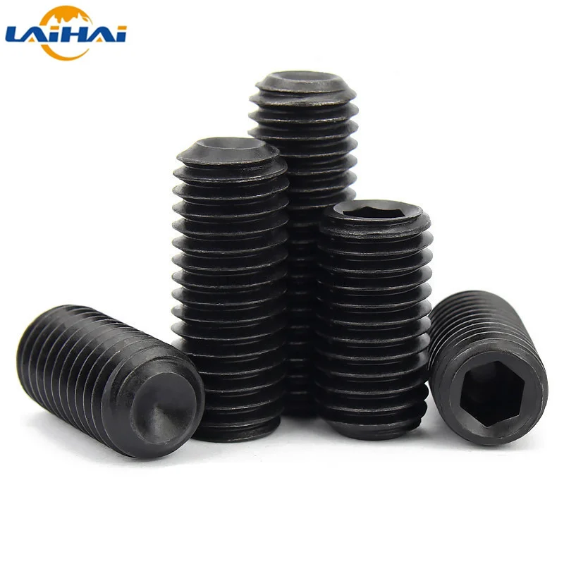 

10/50pcs M2 M2.5 M3 M3.5 M4 M5 M6 M8 DIN916 Black grade 12.9 alloy steel Hex Hexagon Socket Allen Cup Point Grub Screw Set Bolt