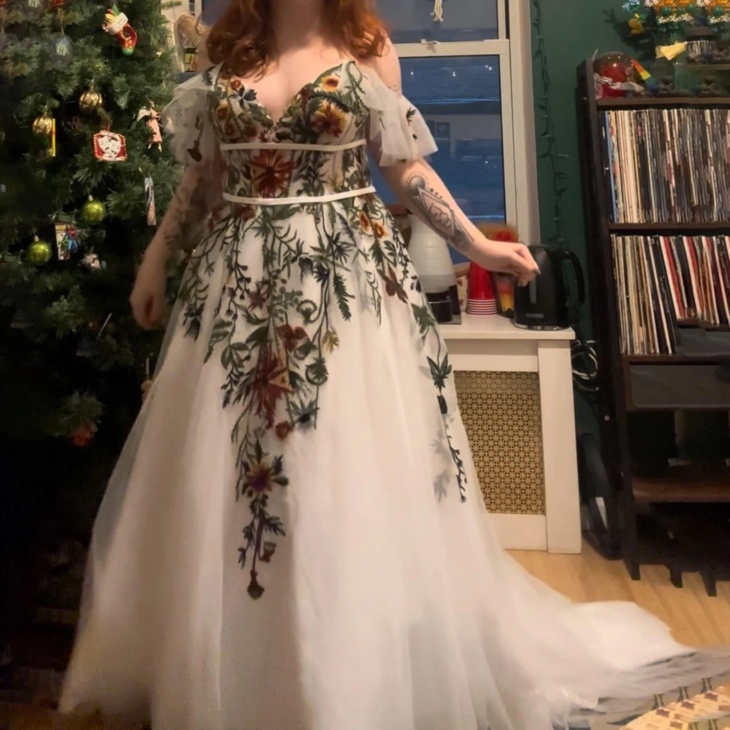 Colorful Wedding Dress A Line Custom Made Garden Plus Size Tulle Bridal Gown  | eBay