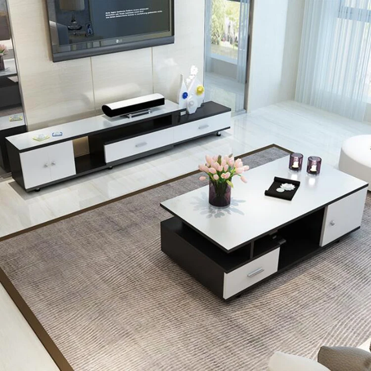 New Tempered Glass TV Table Simple Fashion TV Cabinet With Drawer
