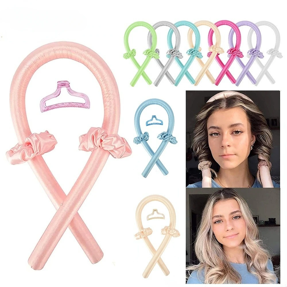 Hair Curling Tools Heatless Curling Rod Headband No Heat Silk Curls Ribbon Hair Rollers Sleeping Soft Headband Lazy Hair Curlers Styling Tools