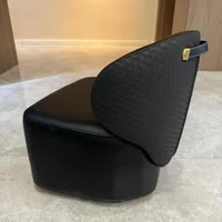 Раздвижной одиночный стул, креативный стул для отдыха, одинарный низкий табурет из натуральной кожи 435 мм — изображение 5