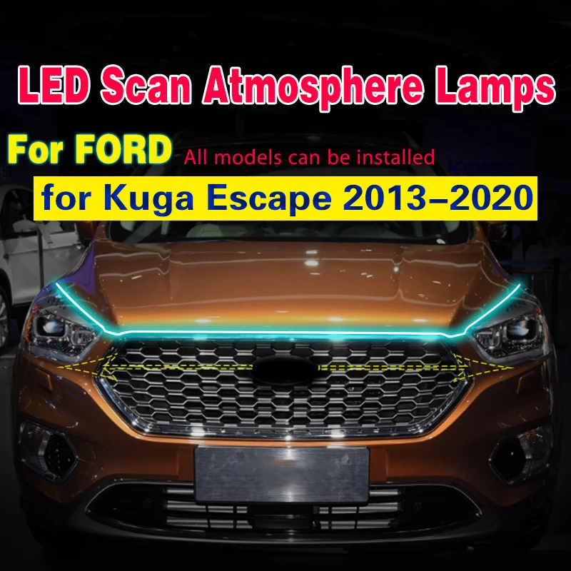 Car Flashing For Ford Kuga Escape 2013 2020 LED DRL Daytime Running