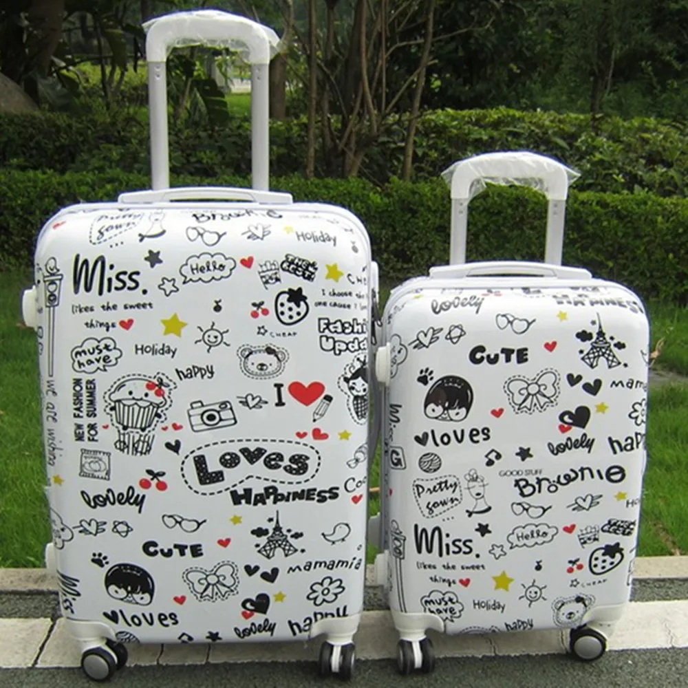 New Men Women Universal 4 Wheels Travel Trolley Bags Rolling Luggage Case 20 24 Inch Baggage