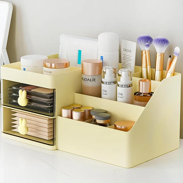 Organizer for Vanity With Lid and Drawers Skincare Make Up Organizers and  Storage Cosmetics Box for Countertop Bathroom,White - AliExpress