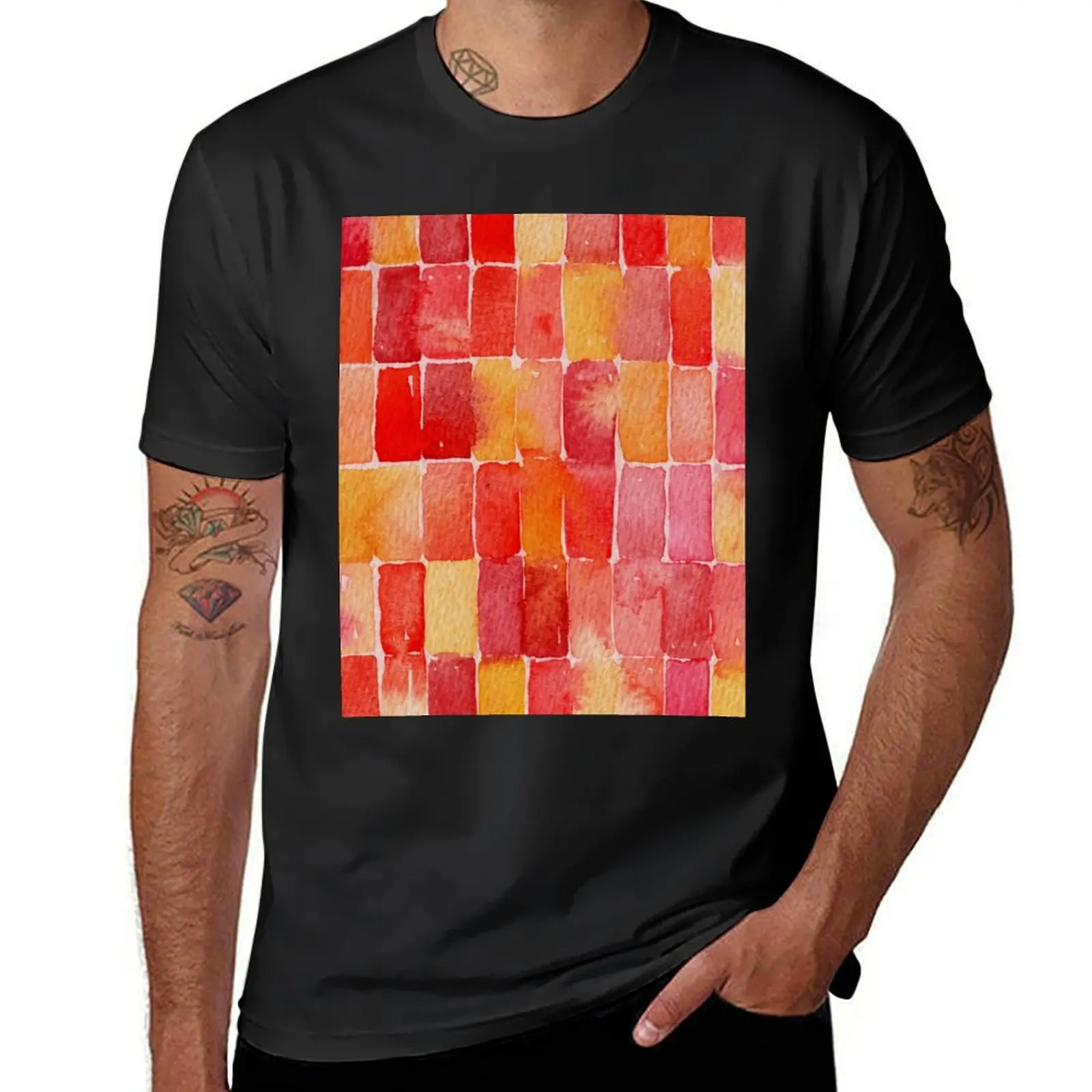 August Watercolor T-Shirt oversizeds new edition plus size tops mens graphic t-shirts