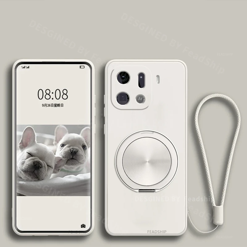 Silicone Phone Case with Holder Bracket and Screen Protector Film - Soft Back Cover