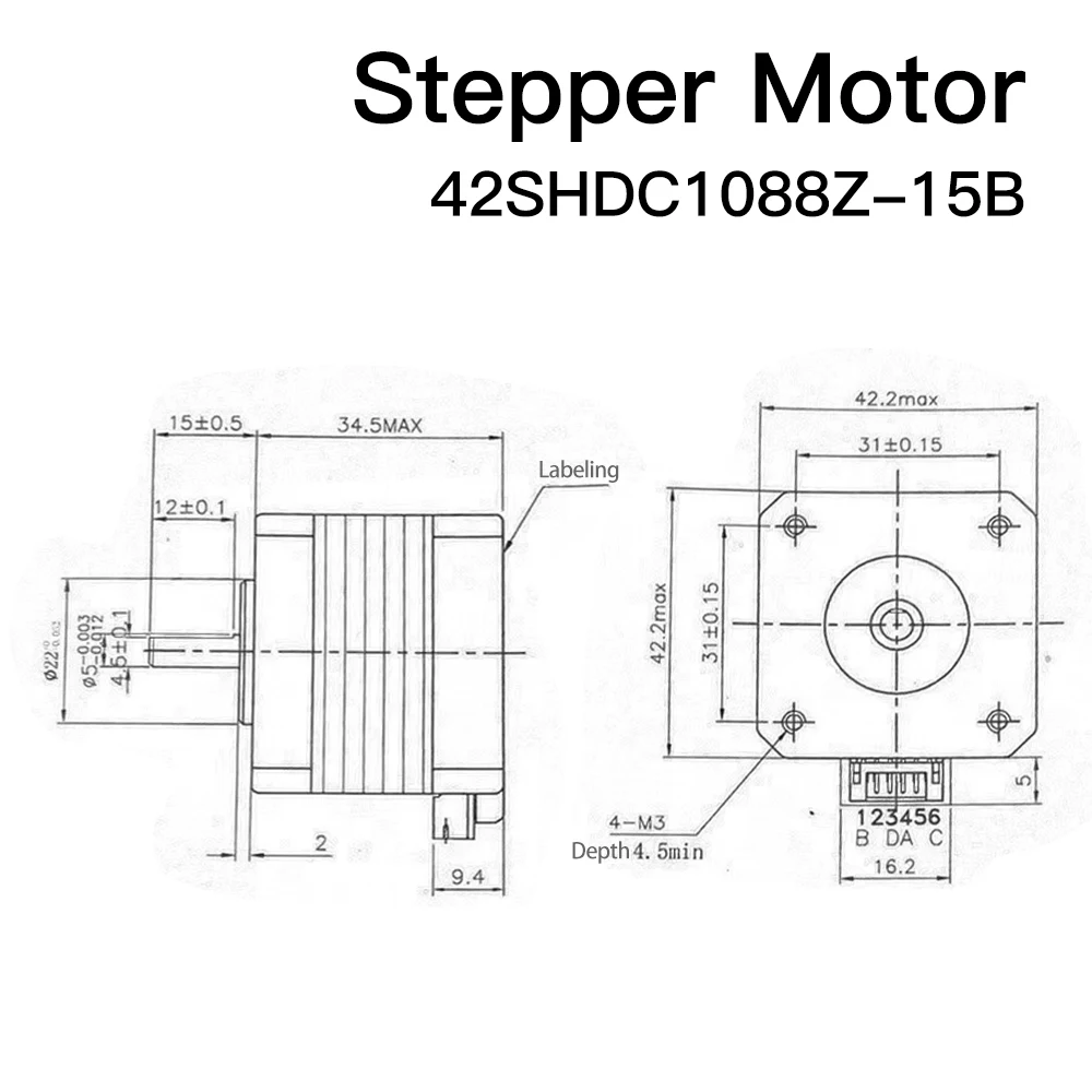 Stepper Motor 34N.cm 1.5A 2 Phase 34mm for 3D Printer CNC Engraving Milling Machine General Accessories for TopDirect stepper motor