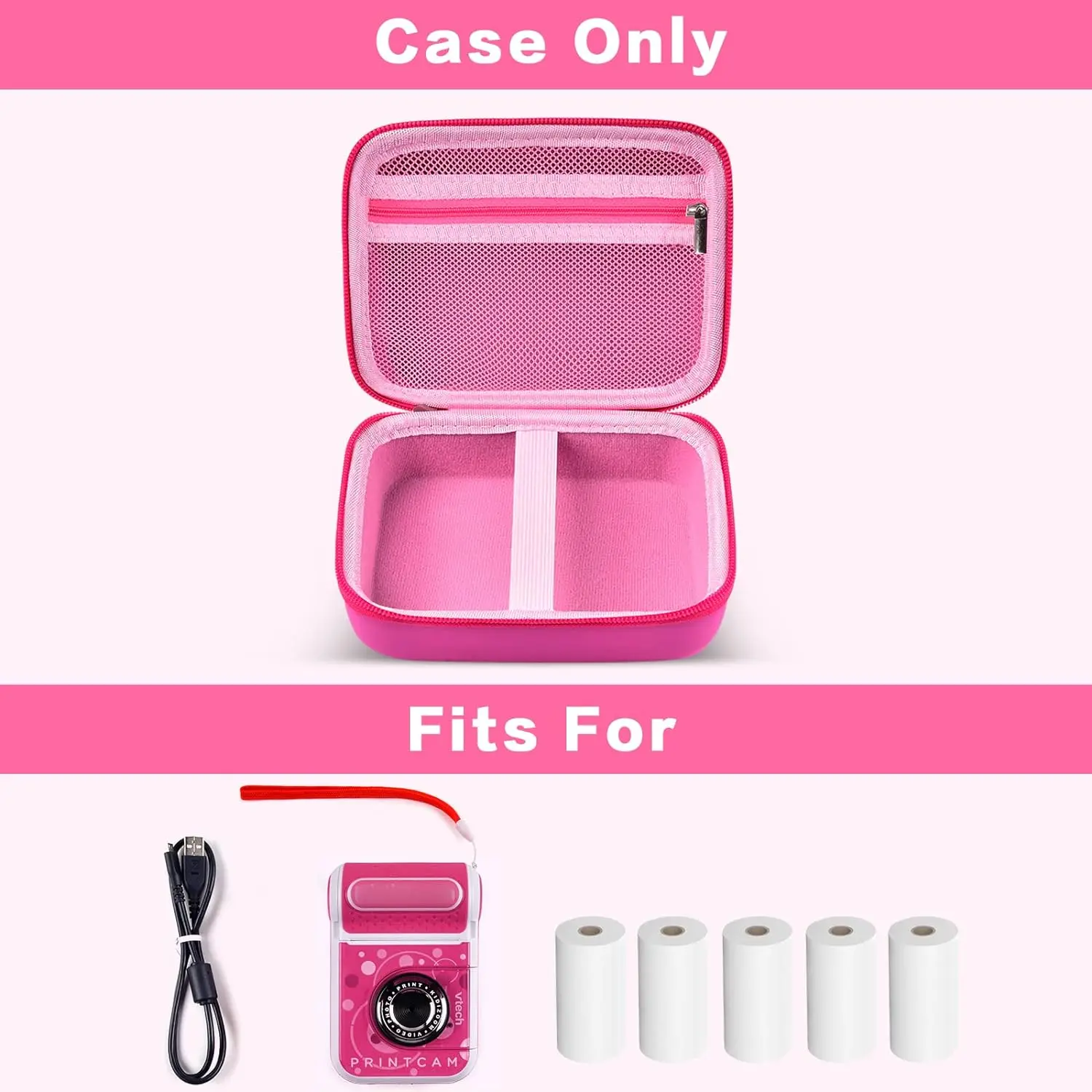Kids Camera Case Compatible with VTech/KidiZoom PrintCam Thermal Rolls Print Refill Paper Toddler Instant Cameras storage bag