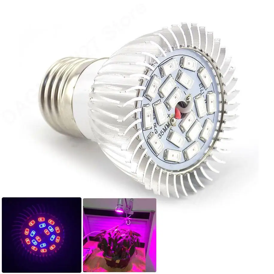 

18 leds Full spectrum LED Plant Grow Light E27 blub Plug Plant Growing Lamp For Flower Plant Hydroponics Light AC 110V 220V V27