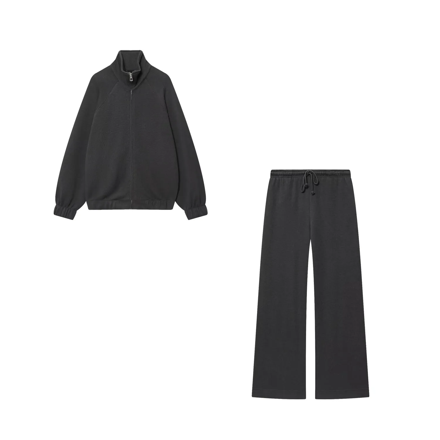 Women's Spring Autumn Solid Pants Set Or Female Long Sleeve Soft Zipper Hoodie Or Lady Casual Fashion Sports Straight Trousers