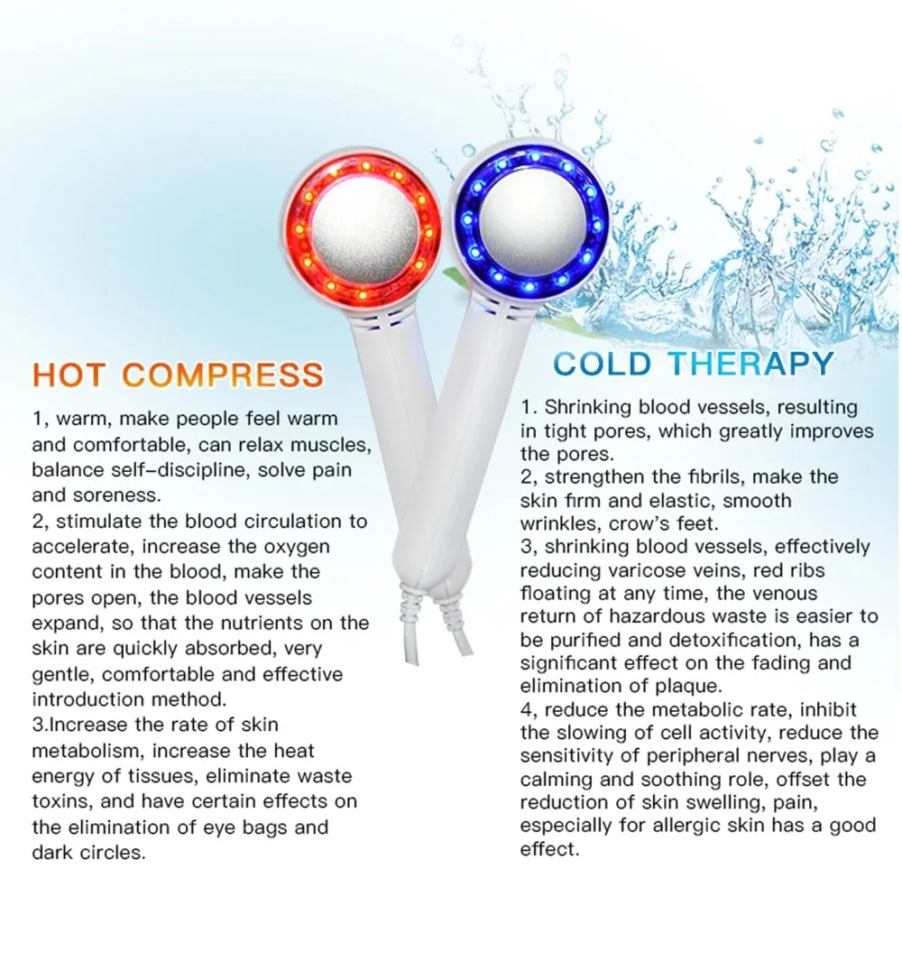 5 In 1 Portable Ultrasound Diamond Microdermabrasion Machine Hot & Cold Hammer Face Scrubber Skin Care Tools Ultrasonic Scrubber