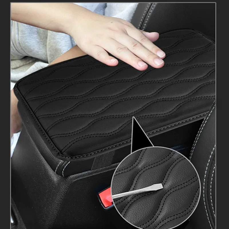 Universal Car Styling PU Armrest Box Anti-wear Cover Auto Armrest Mat Dust-proof Cushion Automobile Leather Interior Accessories
