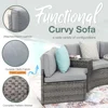 Half moon shaped courtyard outdoor sofa, 2-piece hair vine segmented set, with gray cushion 4