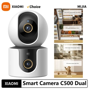 2025 Xiaomi Smart Camera C500 Versione con doppio obiettivo Telecamera di sicurezza da 4 MP 360 °   Rilevazione AI Visione notturna a colori WiFi 6 M