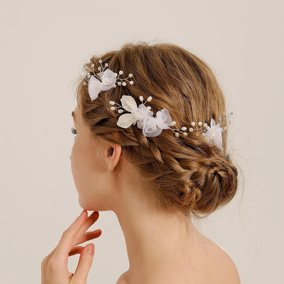 Bridal Hair Accessories Fashion Pearl Crystal Hairpins Bridal Tiara Hair Accessories U-shaped Pin Metal Barrette Wedding Party Hair Clips For Women