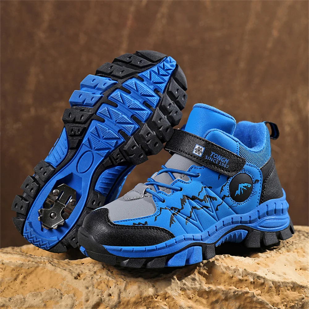 ARKKG Kids Non-slip Hiking Shoes Winter Ankle Boots Childrens Outdoors Sports Shoes For Boys Sneakers Trail Running Shoes