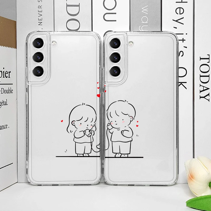 Creative Cute Matching Couple Pattern TPU Soft Phone Case
