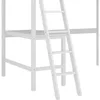 Contemporary Wood Arch Twin Size Loft Bed with Desk, White 4