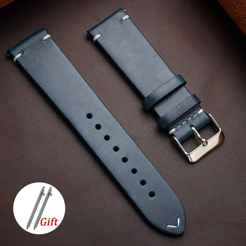 Vintage Cowhide Leather Strap - Sport Waterproof Quick Release Wristband