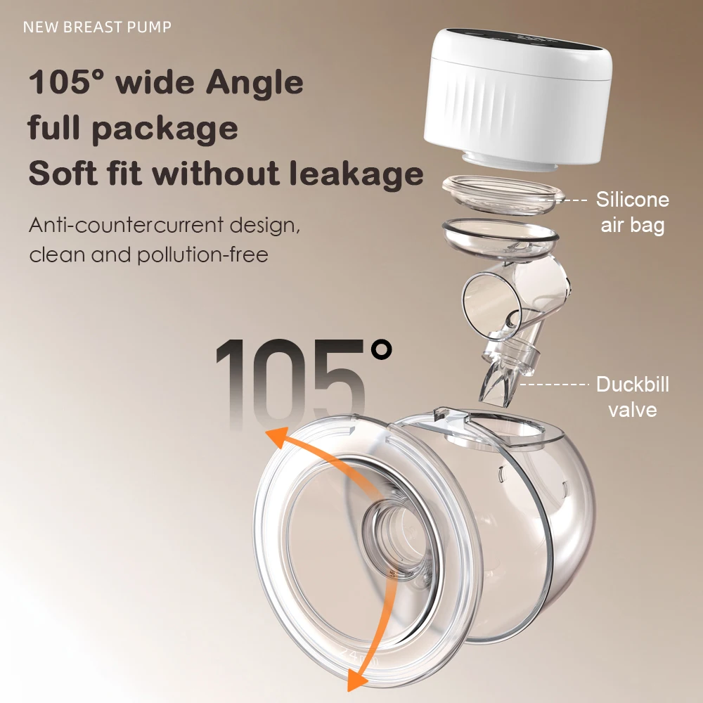 Wearable Breast Pump New Electric Breast Pump Hands-Free Breastfeeding Milk Collector BPA-Free 3