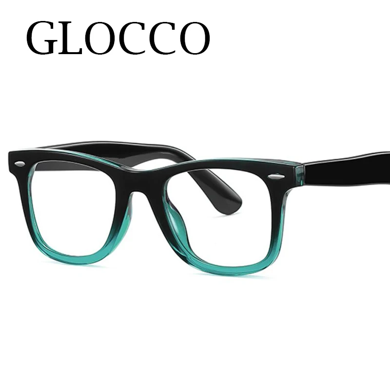 Brand Classic Men's Anti Blue Light Reading Glasses Vintage Rivets Gradient Square Eyewear Frame Computer Optical Eyeglasses +3 3