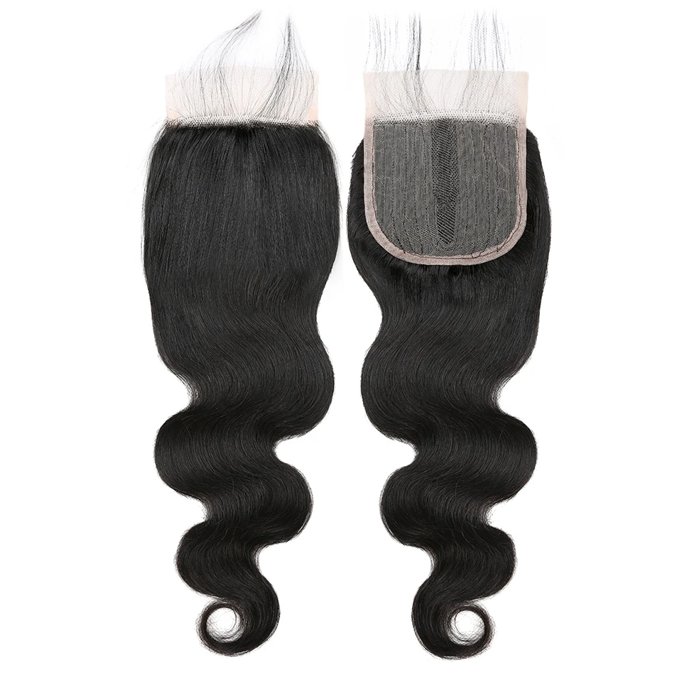 Aircabin Body Wave Transparent Human Hair T Part Lace Closure 4x4x1 Inch Middle Part Real Brazilian Hair Baby