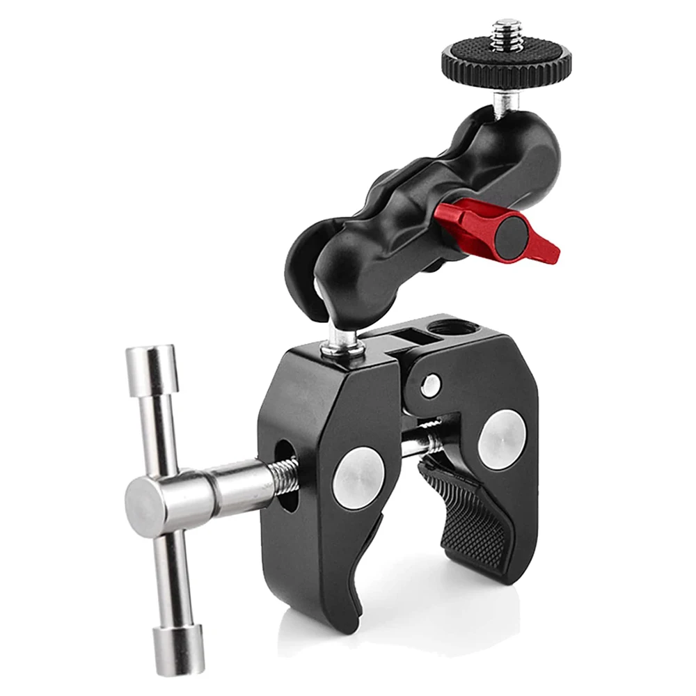 Cmarera Clamp Mount Magic Arm 360° Double Ball Head Monitor Mount