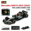 Bburago 1:43 2024 Mercedes AMG W15 E Performance Static Simulation Diecast Alloy Model F1 Racing Formula Car Acrylic Box 1