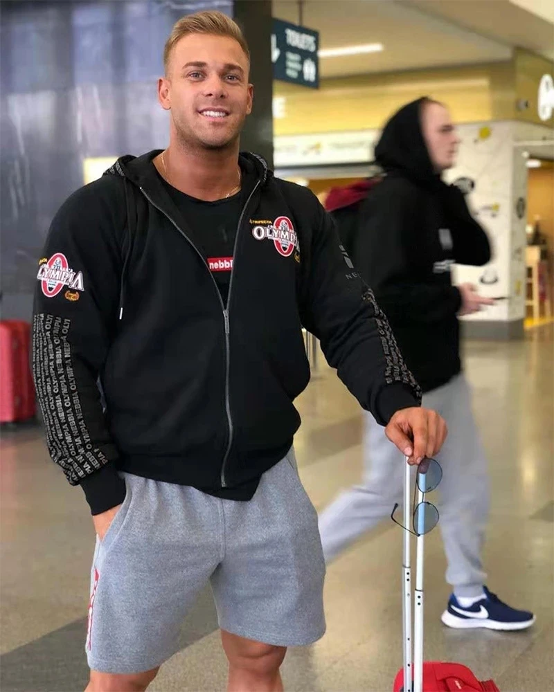 2024 New OLYMPIA Men Gyms Hoodies Gyms Fitness Bodybuilding Sweatshirt Pullover Sportswear Male Workout Hooded Jacket Clothing 6