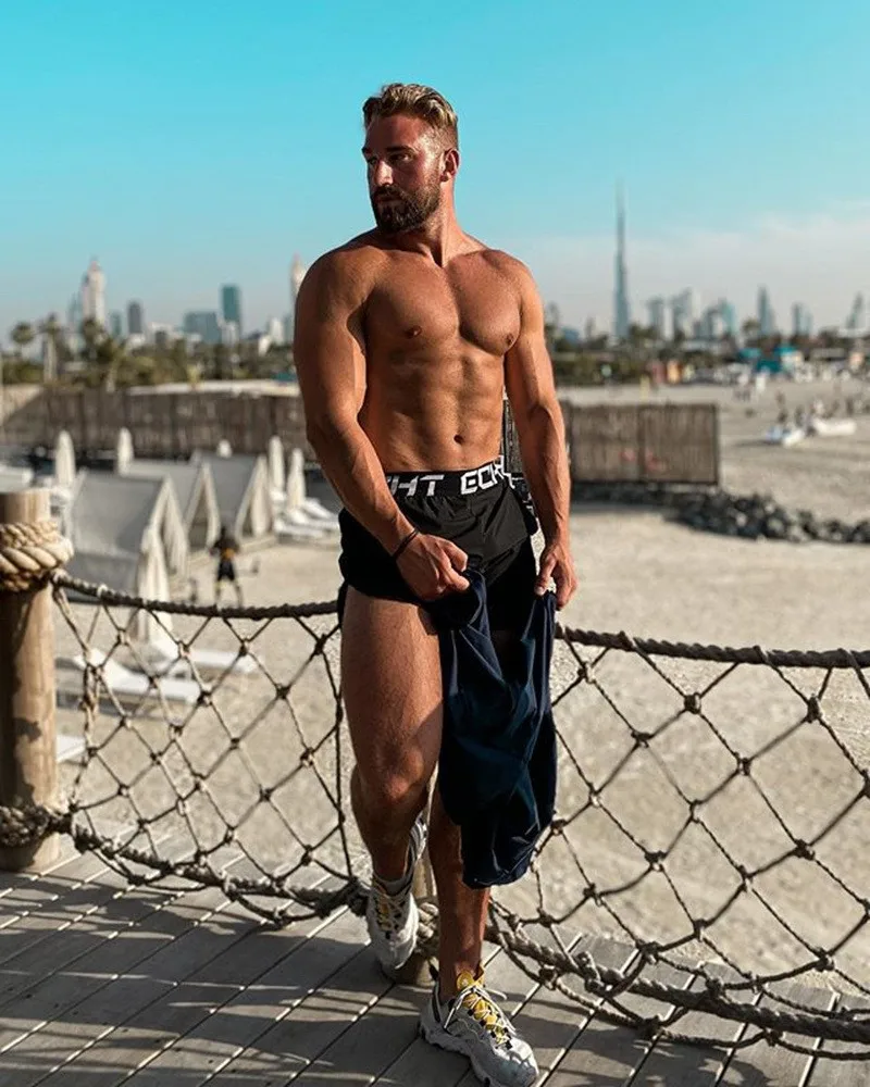 Summer Ultra-Thin Cool Casual Five Point Pants Men's Muscle Fitness Fitness Training Running Men's Shorts 6