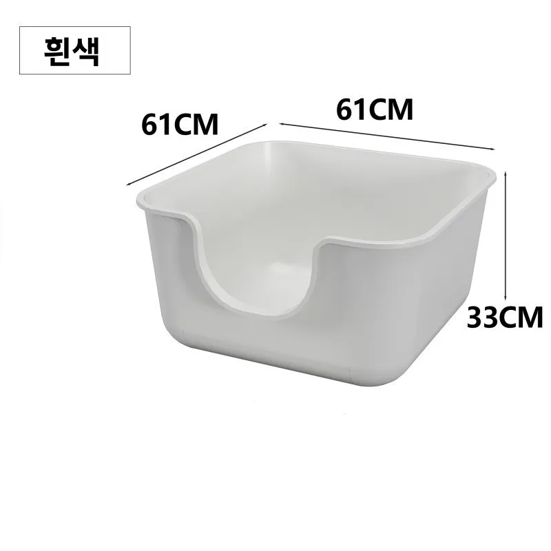 메인쿤 및 기타 대형 고양이를 위한 특대형 오픈탑 반폐쇄형 고양이 화장실, 고양이 배설물 및 소변을 위한 변기