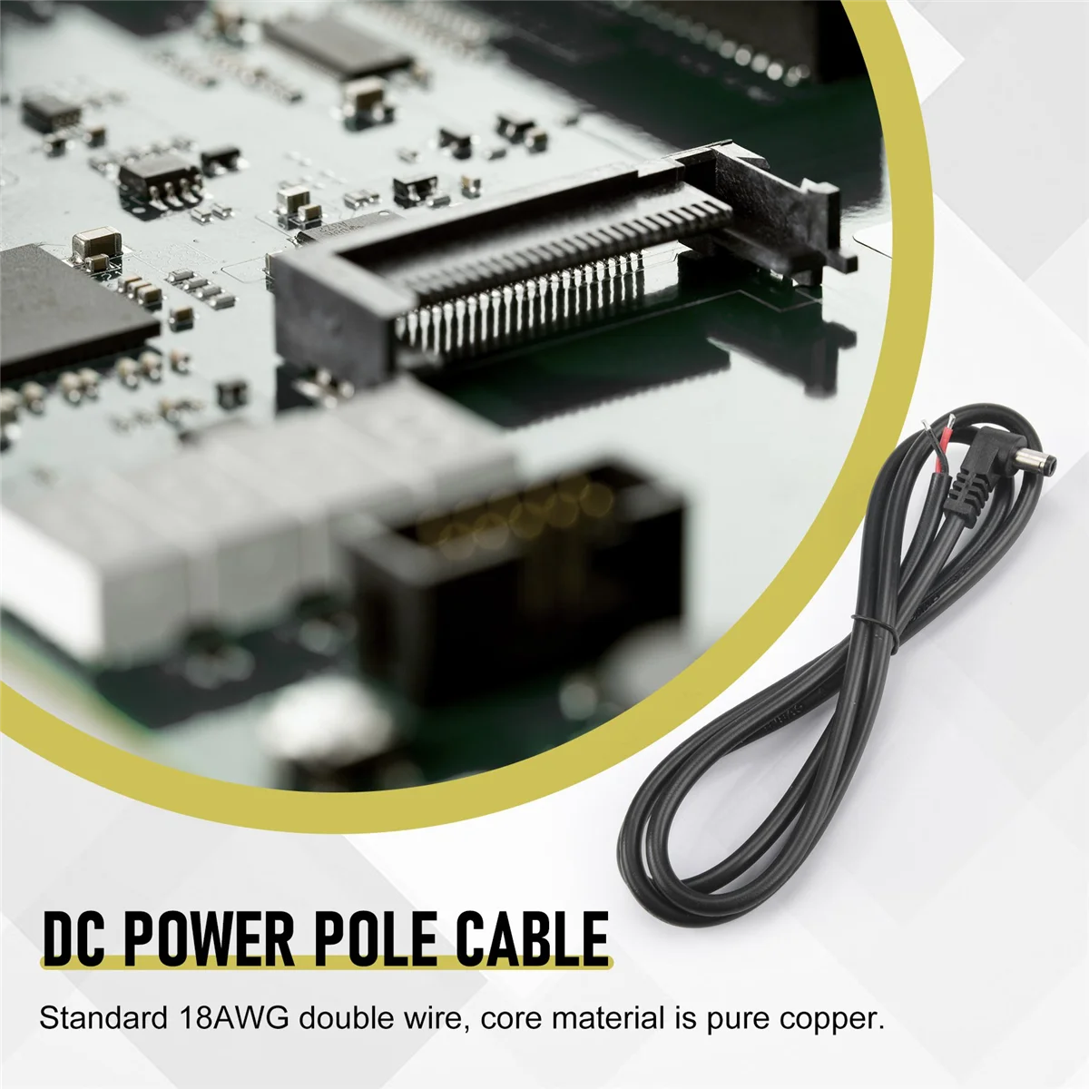 B02B-Right Angle DC Power Cable Lead for ICOM IC-705 Transceiver QRP DC Power Cable