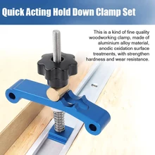 

New Wood Working Quick Acting Hold Down Clamp Set Aluminum Alloy T-Slot T-Track Clamp DIY Woodworking Tools