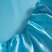 Luxury Satin Fitted Sheet High-End Solid Color Mattress Cover With Elastic Band Bed Sheet 90x200 180x200 Fit Sheet 2