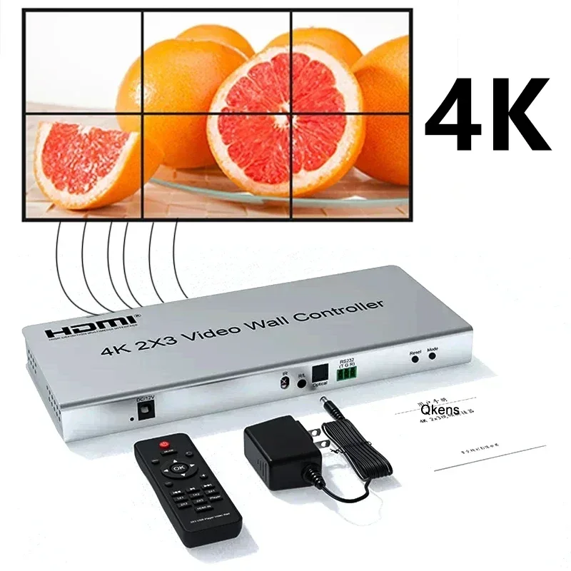 4K 2x3 HDMI 비디오 월 컨트롤러 2x2 2x1 1x2 3x2 2 4 6 멀티 스크린..