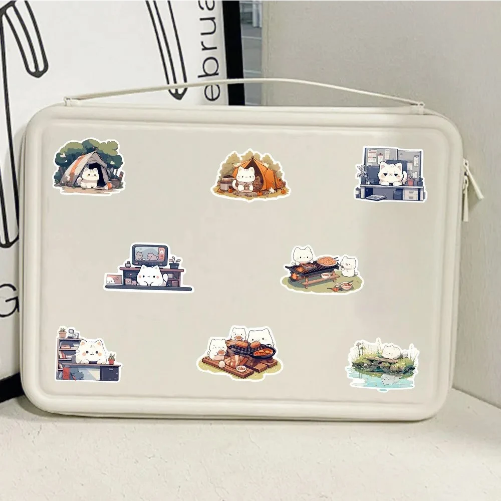 10/30/54pcs Kawaii Animal Cats Stickers Aesthetic Decoration Decals Waterproof DIY Phone Laptop Waterproof Cute Sticker for Kids 6