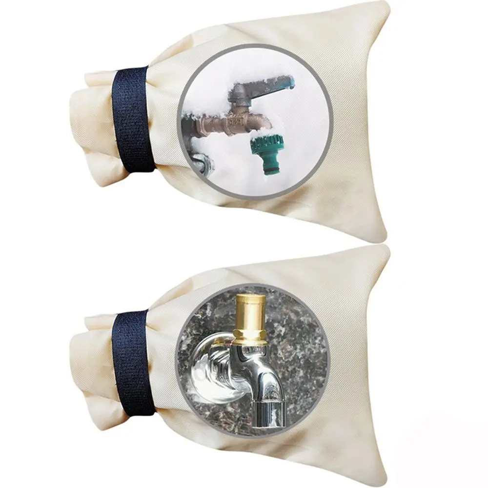 

2Pcs Freeze Protection Outdoor Faucet Antifreez Cover Waterproof Reusable Water Tap Cover Thicken 420D Oxford Fabric