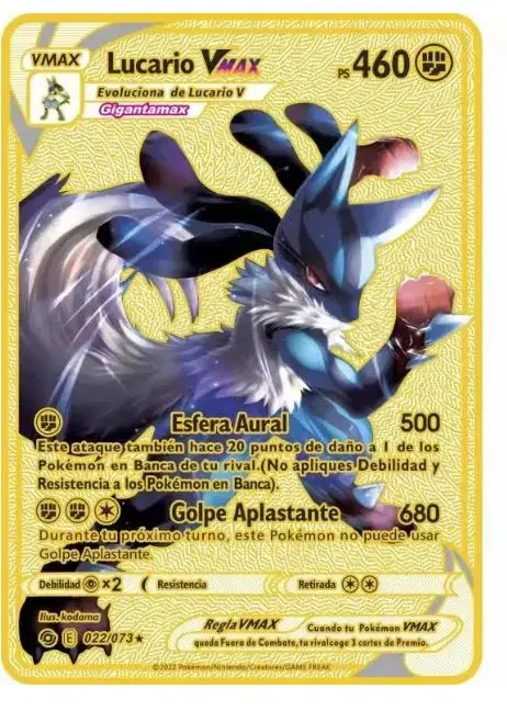 thumbnail image 1 of English 10000 Point Metal Card Gx Vmax Metal Cards Pikachu Charizard Gold Limited Edition Kids Gift Game Collection Card, 1 of 5