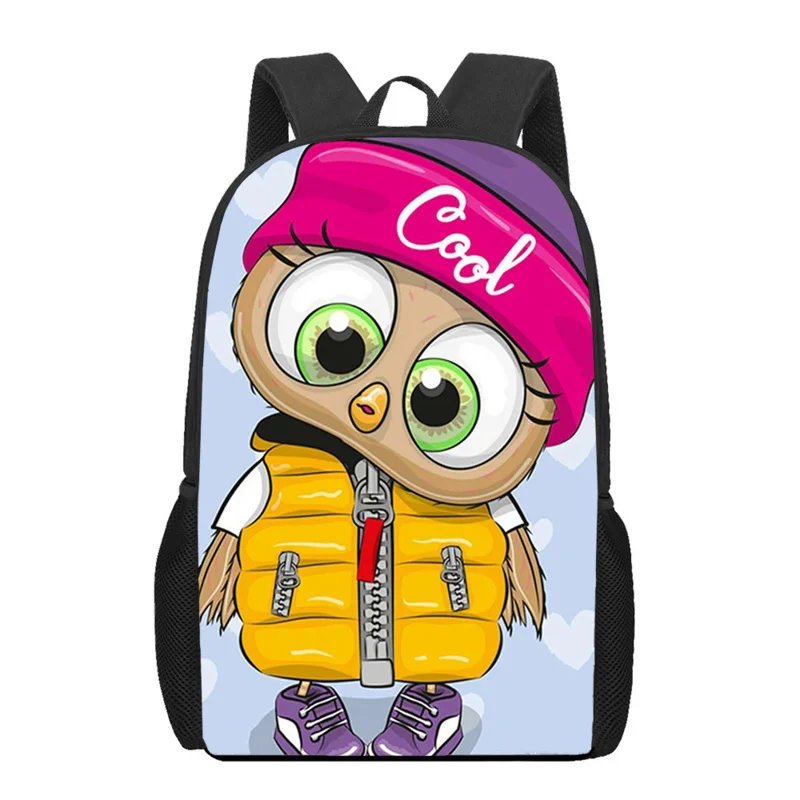 

Cartoon Couple Cute Owls Printing Children School Bags Girls Boys Student Book Bags Teenager Casual Storage Backpack Laptop Bag