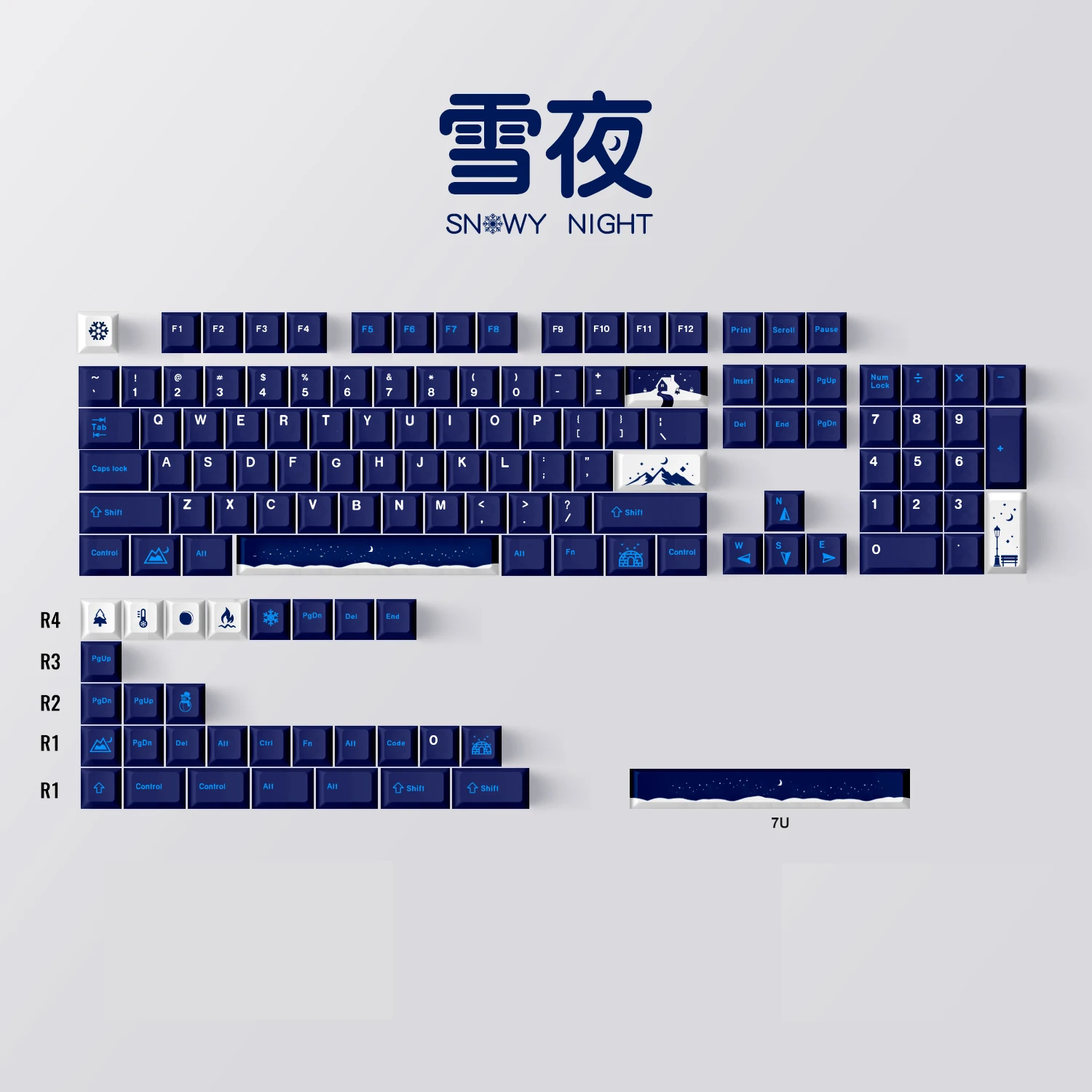 Dye Sublimation Pbt Keycap Grupo Teclado Mecânico Perfil Cereja Ansi Us-layout 134 Teclas Nevado Keycaps - Imagem 4