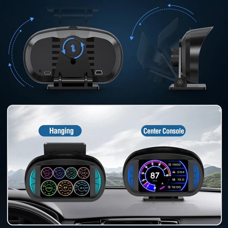 HUD OBD2 + GPS Auf-board Computer Head up Display Auto-tachometer Turbo Öl  Druck Wasser Temp GPS Tacho für Benzin Auto - AliExpress