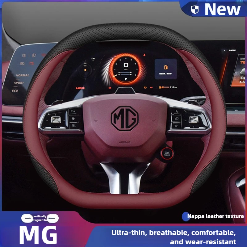Leather Car Steering Wheel Cover for MG 3 5 One ZX RX5 ZS EHS HS PHEV Luxury Hybrid 2025 2026 Accessories 1 Leather Car Steering Wheel Cover for MG 3 5 One ZX RX5 ZS EHS HS PHEV Luxury Hybrid 2025 2026 Accessories 1