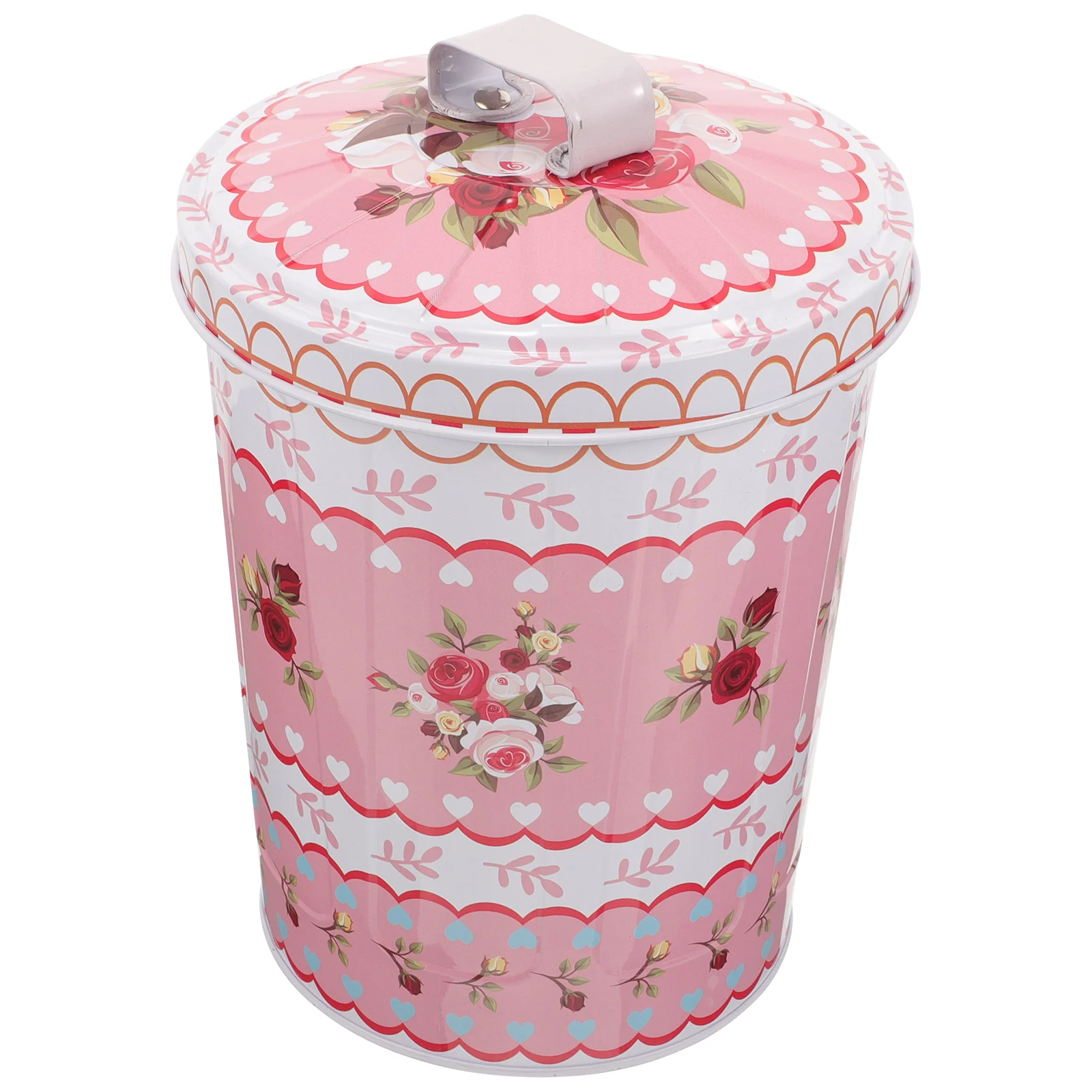 

Storage Bucket Desktop Waste Container Metal Trash Bin Small Flowerpot for Home Office Candy Container Box