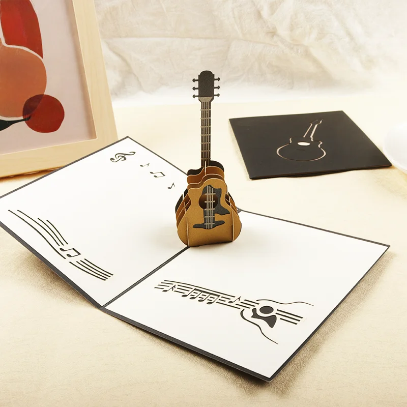 3D Pop Up Card Grand Piano Guitar Greeting Cards Gift For All Occasions Happy Birthday Graduation Father's Day Mother's Day greeting cards