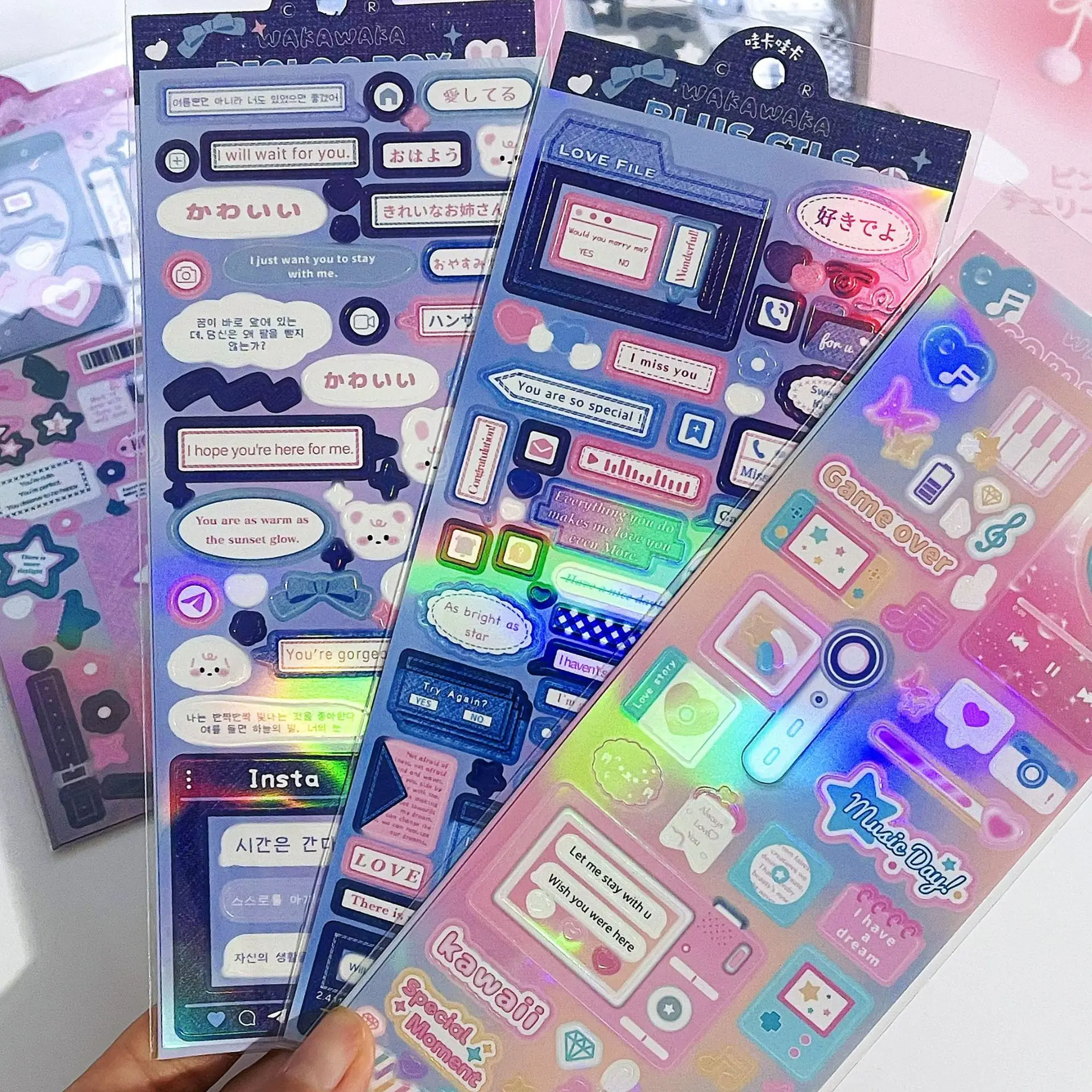 NEW Korean Style Sticker Pack Trio Sheets Set Kawaii, Cute