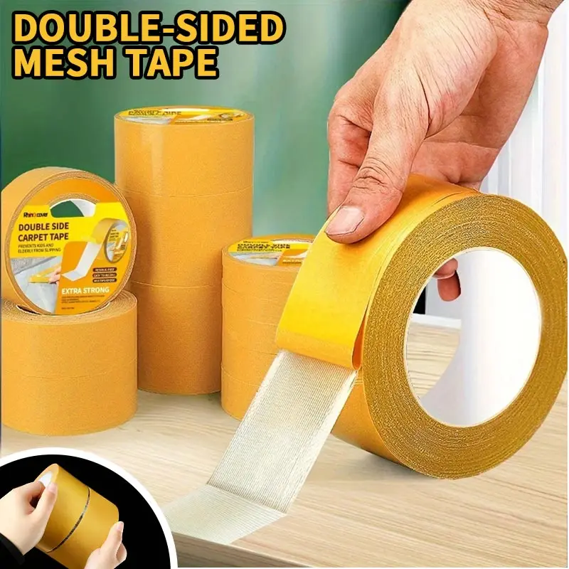 

5M Strong Fixation Double Sided Tape Base Tape Translucent Mesh Waterproof Traceless High Viscosity Grid Carpet Adhesive Tape