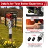 52cc Pile Driver 1900W Gasoline Two-stroke Post Driver Petrol Garden Fencing Tool Machine 55-70mm Sleeve 1