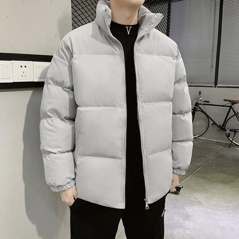 2022 Winter Plus Size Loose Cotton-padded Jacket Men Students Hong Kong Wind Thickened Warm Cotton-padded Jacket Men